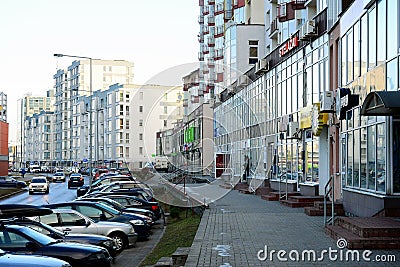 Vilnius city houses in Zirmunai district Nord city Editorial Stock Photo