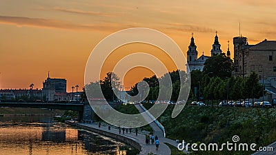 Vilnius city at sunset Editorial Stock Photo