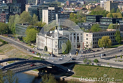 Vilnius city view from Gediminas castle. Editorial Stock Photo