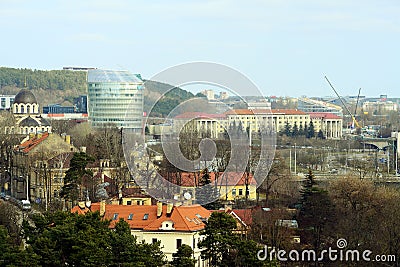 Vilnius city Zverynas district aerial spring view Editorial Stock Photo