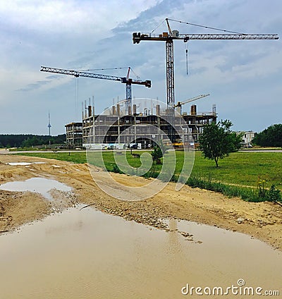 Vilnius expanding, new building constructions Stock Photo