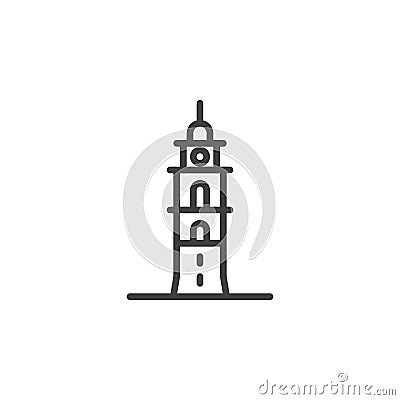 Vilnius famous landmark line icon Vector Illustration