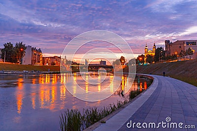 Vilnius at sunset, Lithuania, Baltic states. Stock Photo