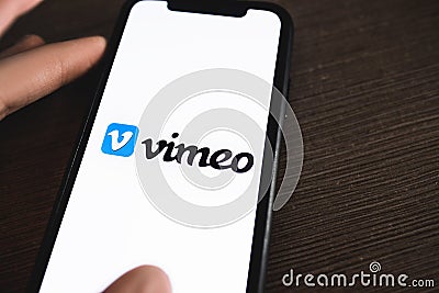 Vimeo logo on the smartphone screen. Editorial Stock Photo