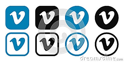Vimeo - popular free video platform and internet video viewing service. Kyiv, Ukraine - March 29, 2020 Vector Illustration