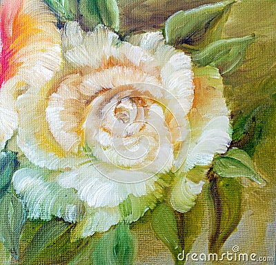 Vinage white yellow roses. Stock Photo