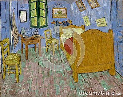 Vincent van Gogh. The bedroom, 1889. The Art Institute of Chicago Editorial Stock Photo