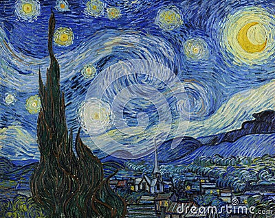 Vincent van Gogh, The Starry Night, 1889 Editorial Stock Photo