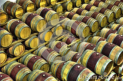 Vine barrels Stock Photo