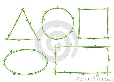 Collection of vine plant frame design element Vector Illustration