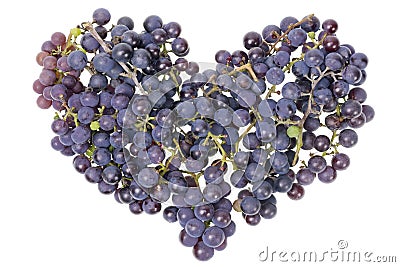 Vine grapes heart concept Stock Photo