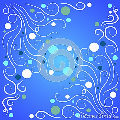 Vines Bubbles Blue Backgrounds Stock Photo