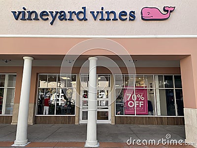 Vineyard Vines store at Orlando Vineland Premium Outlets in Florida Editorial Stock Photo