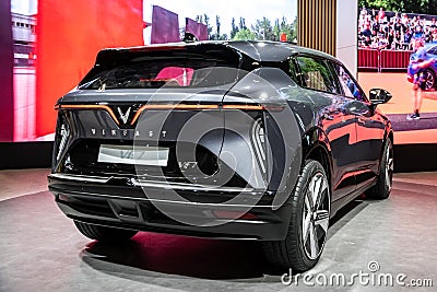 Vinfast VF7 electric compact crossover SUV car showcased at the Paris Motor Show, France - October 17, 2022 Editorial Stock Photo