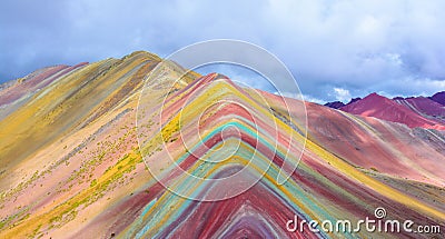 Vinicunca or Rainbow Mountain,Pitumarca-Peru Stock Photo