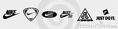 Vinnitsa, Ukraine - October 25, 2022: Nike sport brand logo icon. Cartoon Illustration