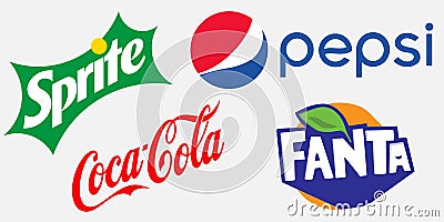 Pepsi, Coca-Cola, Sprite, Fanta Vector Illustration