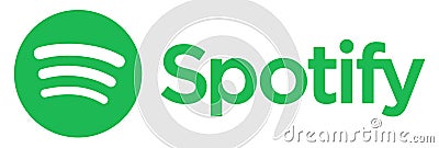 Spotify green logo. Music online app icon on white background Vector Illustration