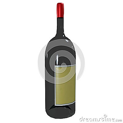 Vino isolated on white background Cartoon Illustration