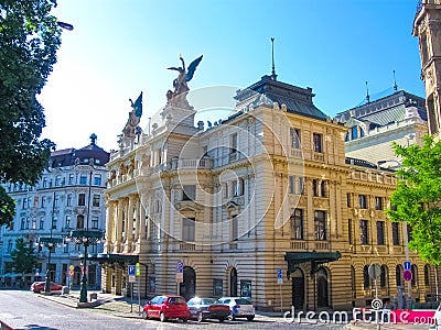 Vinohrady Theatre Divadlo na Vinohradech in Prague, Czech Republic Editorial Stock Photo