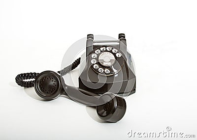 Vintage 1940 black rotary telephone Stock Photo