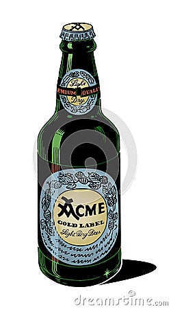 Vintage 1950s Generic Beer Vector Illustration