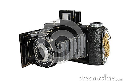Vintage 35mm Camera with Clipping Path Stock Photo