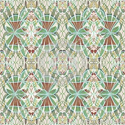 Vintage abstract background tile with floral motif in soft pastel colors Stock Photo