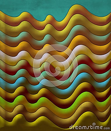 Vintage Abstract scene with waves Stock Photo