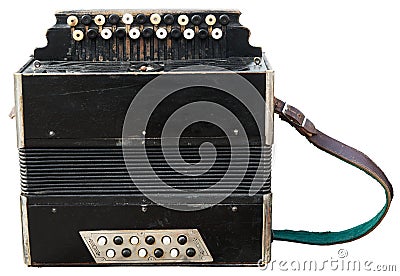 Vintage accordion (bayan). Stock Photo