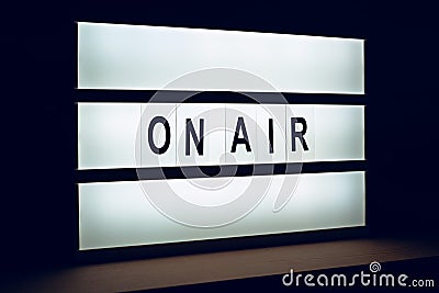 Vintage On Air live broadcast sign Stock Photo