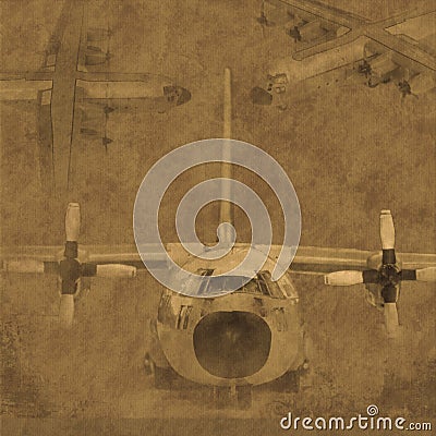 Vintage aircraft wallpaper Stock Photo
