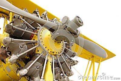 Vintage airplane engine Stock Photo