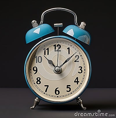 Vintage alarm clock, retro style clock Cartoon Illustration