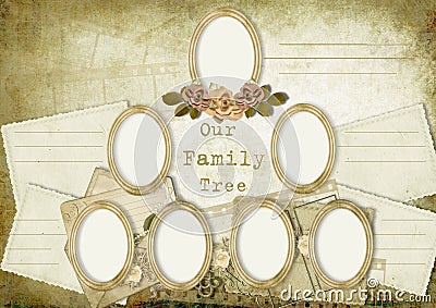 Vintage album family tree Stock Photo