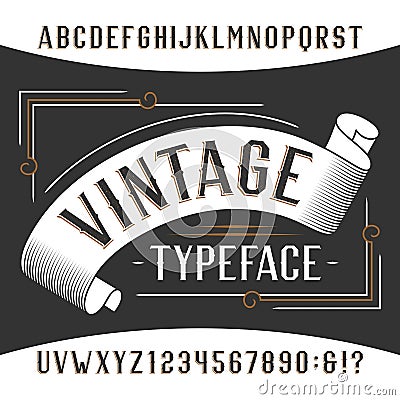 Vintage alphabet font. Rust effect letters and numbers. Vector Illustration