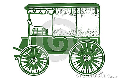 Vintage Ambulance Cart - hand drawn illustration Vector Illustration