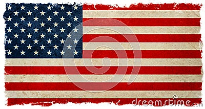 Vintage american flag. Grunge banner background election results Stock Photo