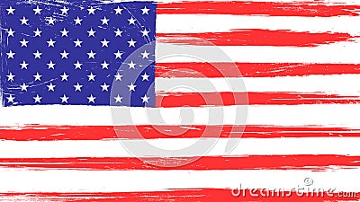 Vintage American flag with grunge texture Vector Illustration