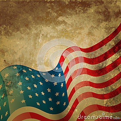 Vintage american flag Vector Illustration