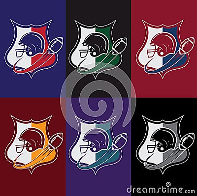 vintage american football crests Vector Illustration