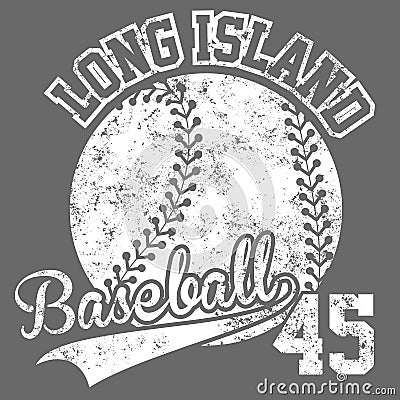 Vintage American old grunge effect tee print vector design. Premium quality superior baseball retro logo concept. Shabby Vector Illustration