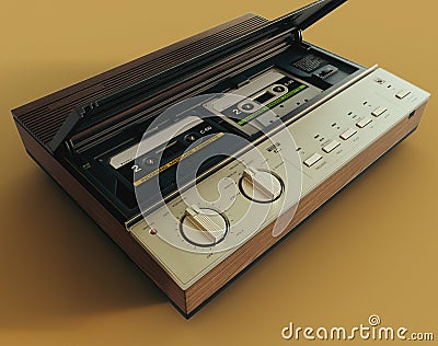 A vintage analogue answering machine from the 80's Stock Photo