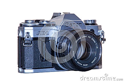 A vintage analogue film camera, Canon AE-1 Editorial Stock Photo
