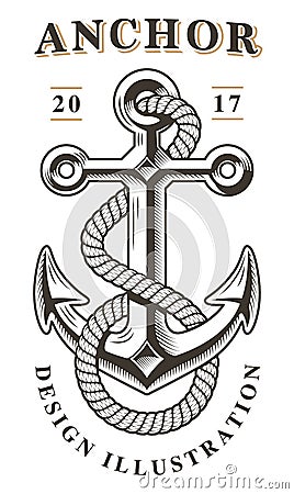 Vintage anchor emblem Vector Illustration