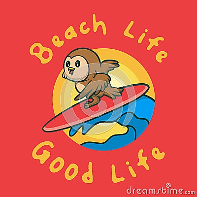 Vintage animal slogan typography beach life good life Stock Photo