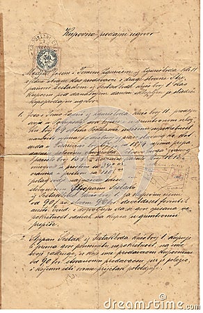 Vintage antique document Stock Photo