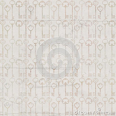 Vintage Antique grey key Seamless repeat pattern Stock Photo