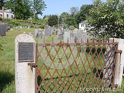 vintage antique old cemetery in Boylston, Ma 1845-1791 (old burial ground) Editorial Stock Photo