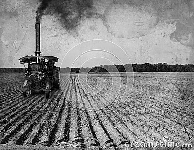 Vintage Antique Traction Farm Tractor Stock Photo